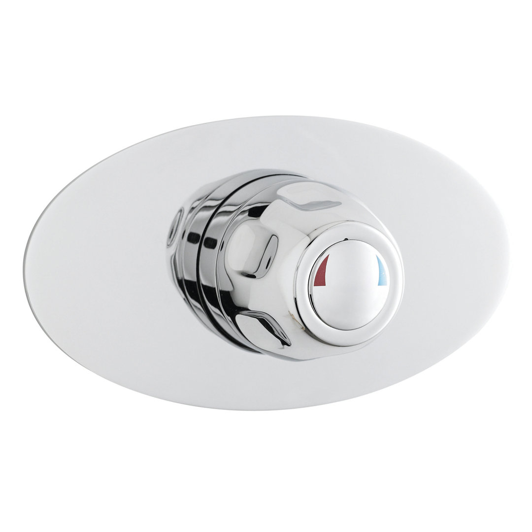 Nuie Single Concealed Thermostatic Shower Valve Chrome 11cm H X 20cm W X 14cm D